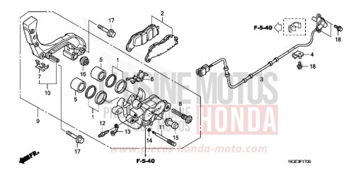 REAR BRAKE CALIPER (VFR1200F) VFR1200FA de 2010